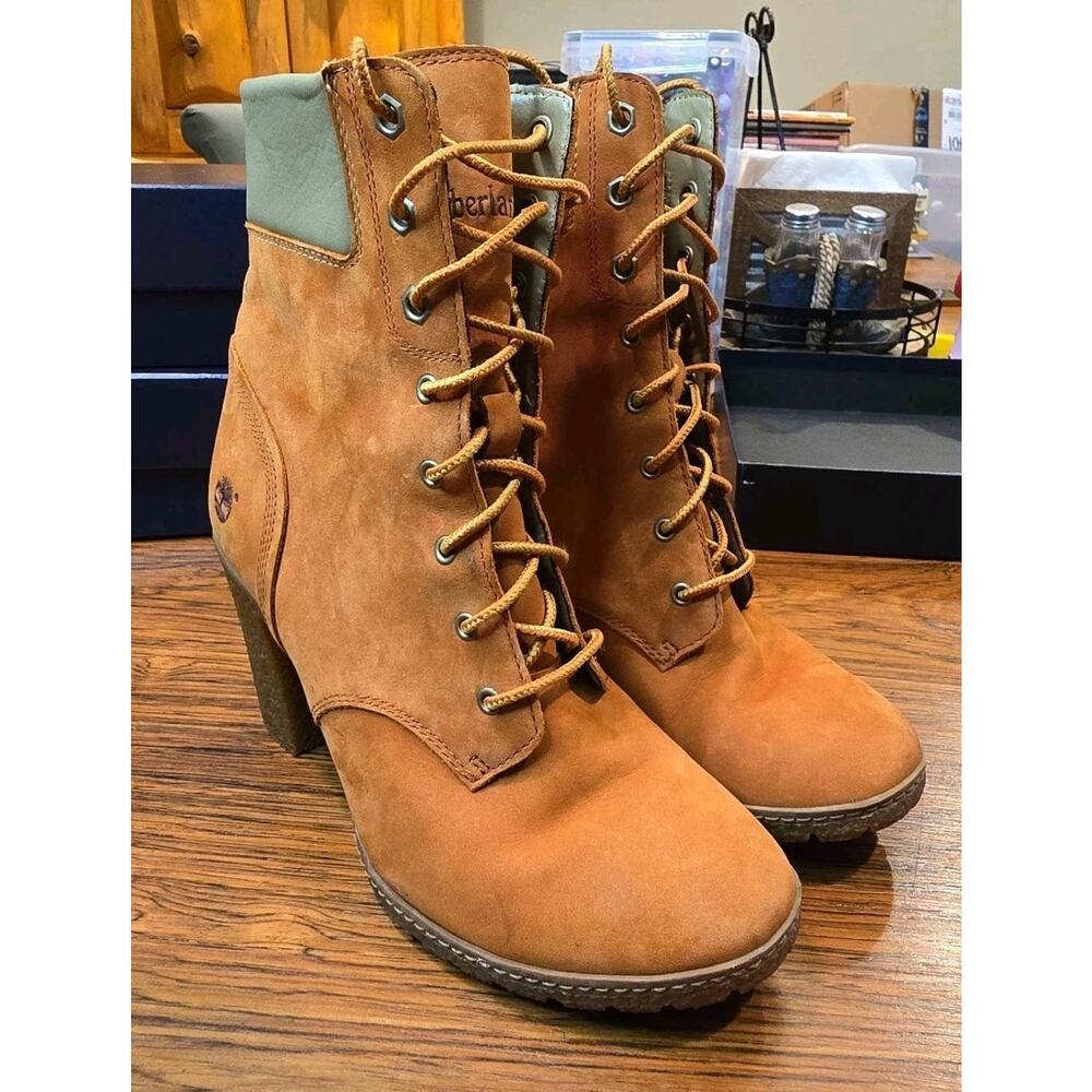 Timberland Earthkeepers Glancy 6 Boot Burnt Orange & Sage Green Sz. 8